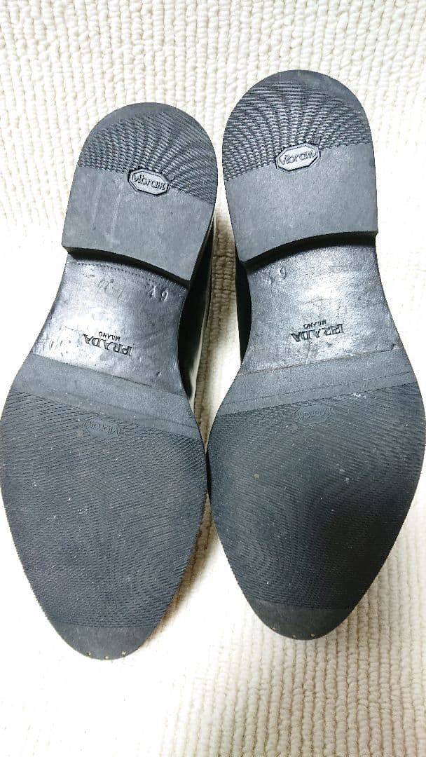 PRADA Men's Dress Shoes Loafers Leather Black UK6.5/US7.5 112984c thumbnail 4