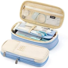 Large Capacity Pencil Case, Light Blue