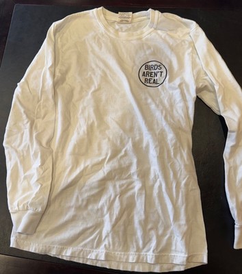 Comfort Colors Long Sleeve Small White Birds Aren't Real