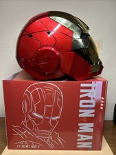 Iron Man Mark V Helmet Mask LED Red/Gold voice activated and remote READ As Is 
