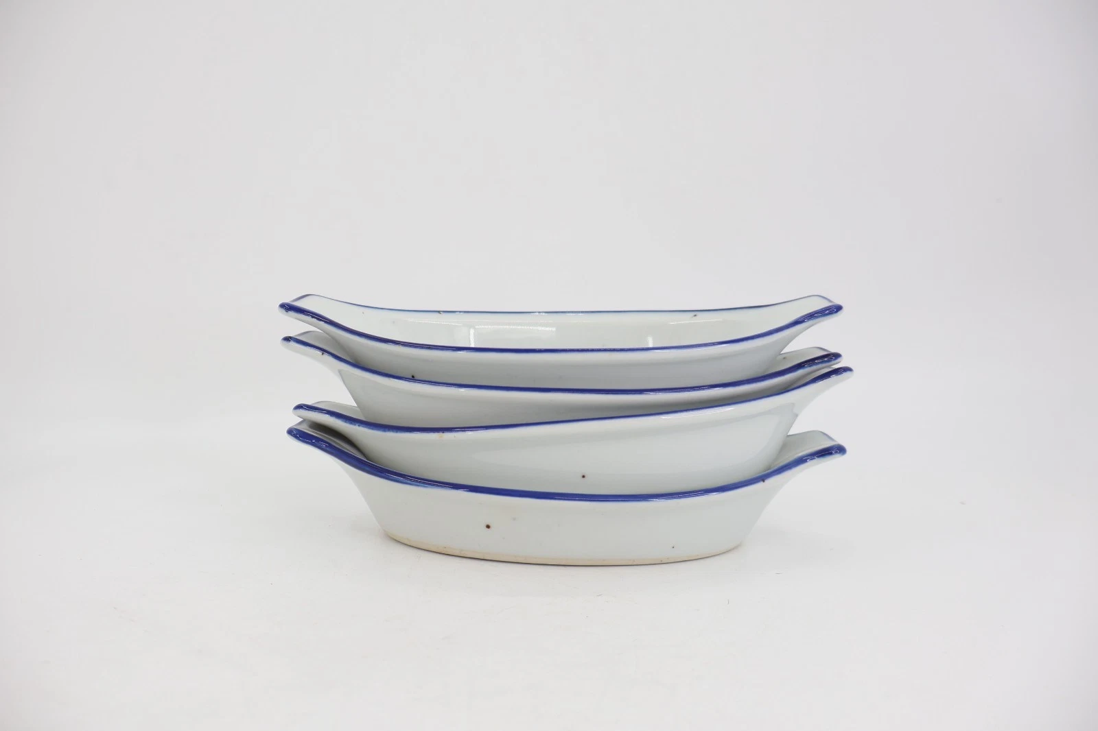 Trend Pacific Blue Reef Oval Au Gratin Dish Stoneware Baking Dish Set of 4