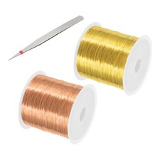 2 Pcs 28 Guage/ 0.3 mm 328 Feet Jewelry Craft Wire Beading Wire Gold/Red Copper