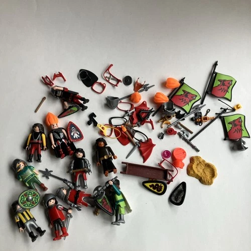Vintage Playmobil Knights Figures Weapons Shields Accessories Toy Lot Bundle