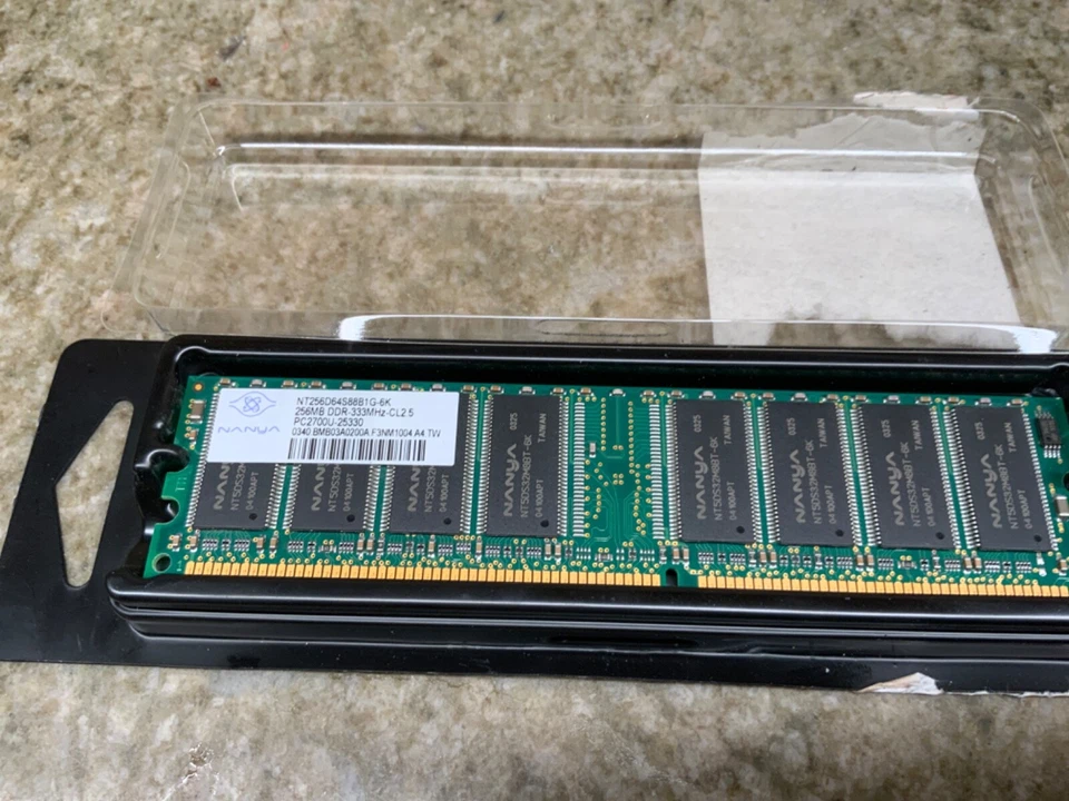 NANYA HP 256MB PC133 CL2.5 DDR Desktop Memory NT256D64S88B1G-6K 335174-001  - Image 2 of 2