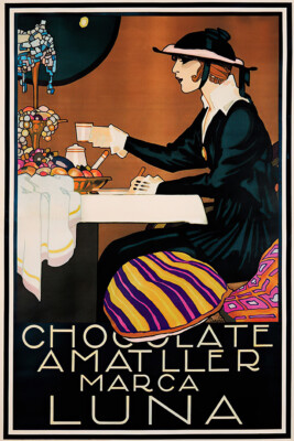 Chocolate Amatller Tiffany Lamp Food Vintage Art Wall Room Poster - POSTER 20x30