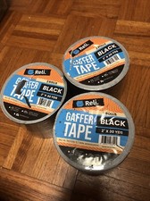 3 - Gaffers Tape, Black 2 Rolls, 2" X 30 Yards per Roll, Heavy Duty Graff Tape
