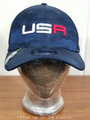 Golf USA 2020 Ryder Cup New Era CAMO BLUE Stretch Mesh Back Hat Cap SM/MD