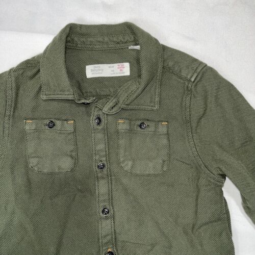 ZARA Baby boy Long Sleeve Button Army Green Double Pocket Shirt
