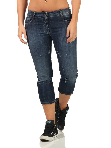PATRIZIA PEPE Damen Jeans Caprihose Used Lock Pantalone blau Blue 26 27 30 - Bild 3 von 5
