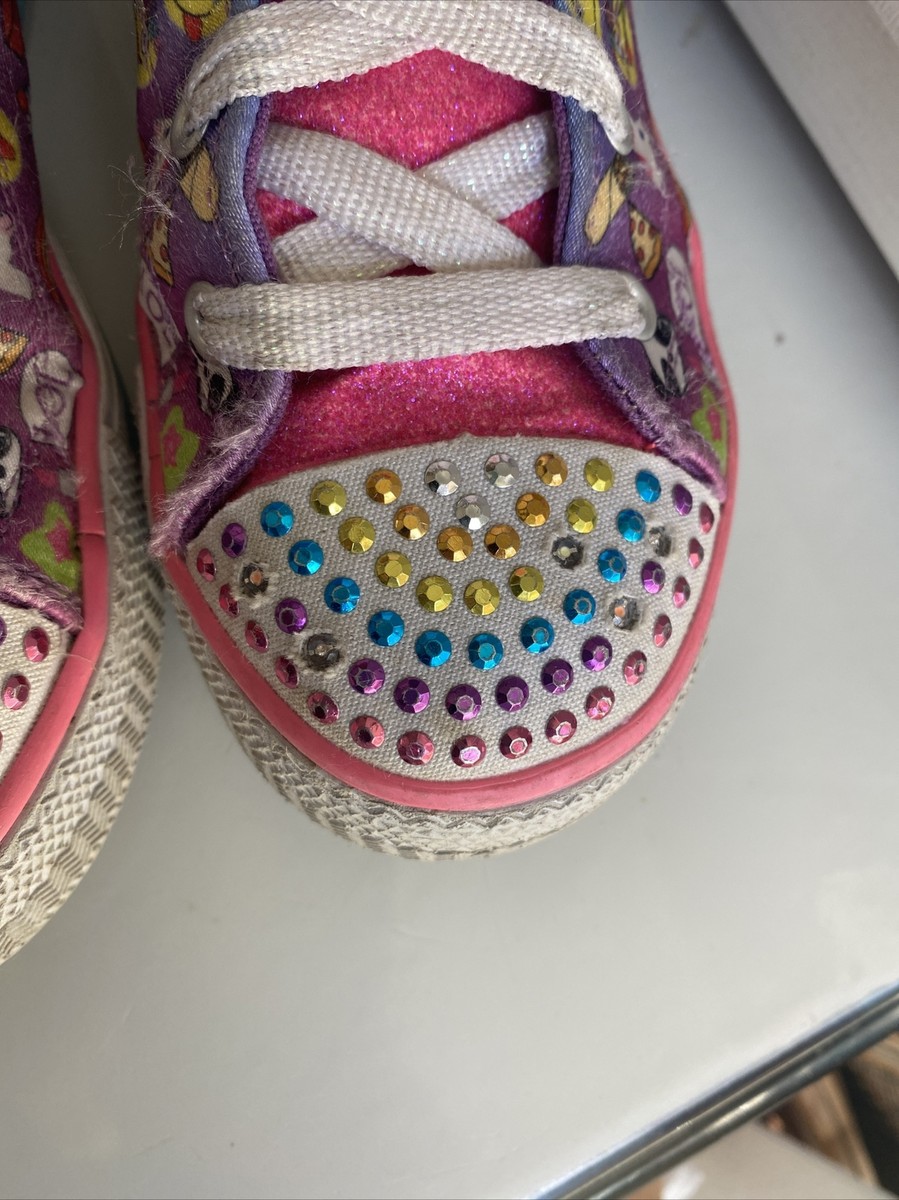 Skechers Girls' Twinkle Toes High Tops Emojis Sparkle Dust