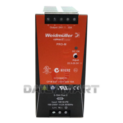 New In Box WEIDMULLER CP M SNT 250W Power Supply 24V 10A