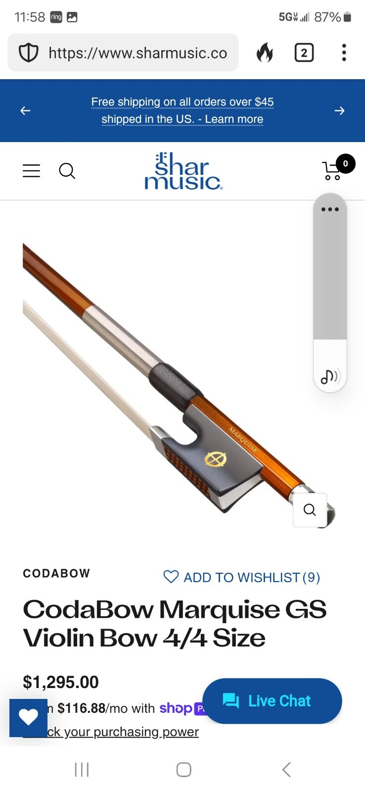 Jordan electric violin w/ Codabow Marquis GS violin bow eBay