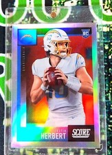 2020 Panini Chronicles Justin Herbert Score Update Silver Prizm Rookie RC Mint