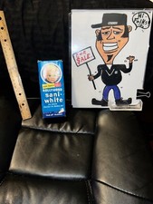 VINTAGE HOLLYWOOD SANI-WHITE Shoe Polish Cleaner  Box  Bottle TIME CAPSULE    