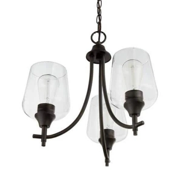 Hampton Bay Pavlen 3-Light 18 in. Rustic Bronze Hanging Candlestick Chandelier - Image 4 of 4