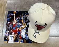 Bill Wennington Signed Hat 8x10 Photo Chicago Bulls NBA Champion St Johns Proof
