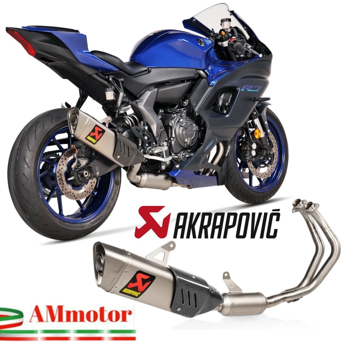 Complete Exhaust Akrapovic Yamaha R7 2022 For Motorcycle Racing