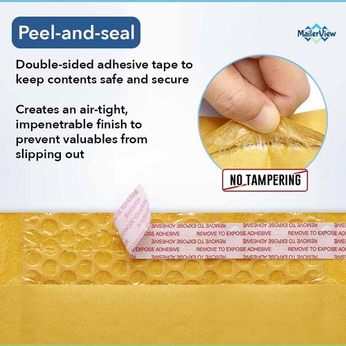 Kraft Bubble Mailers 4x8" #000 - 500 Count Self-Seal Padded Envelopes - Picture 3 of 11