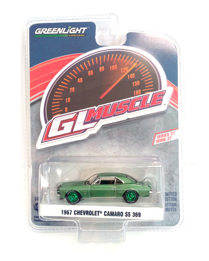 GREENLIGHT GREEN MACHINE 13320-A 1:64 1967 Chevrolet Camaro SS 369 - Mountain Gr