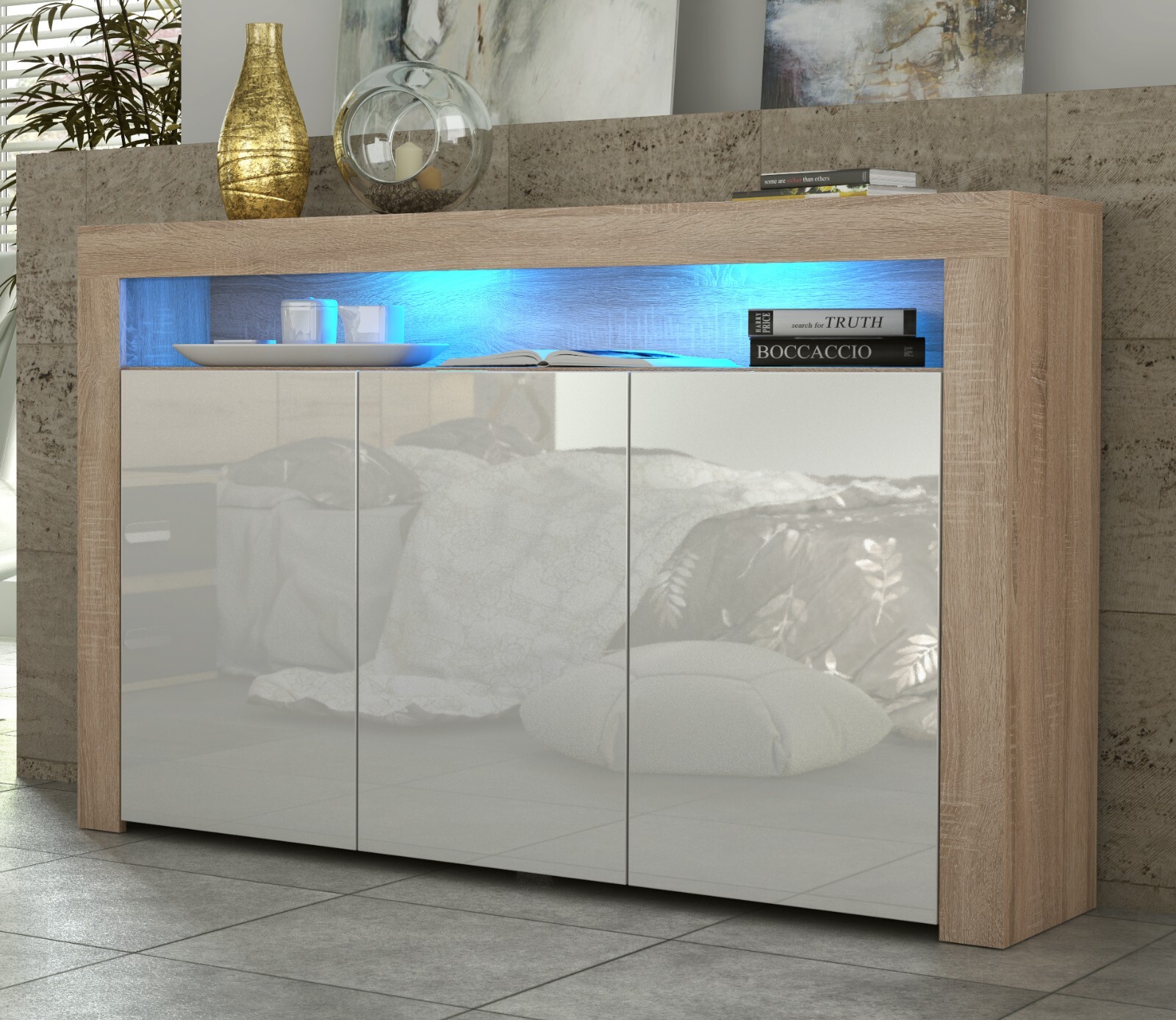 TV Unit 155cm Sideboard Cabinet TV Stand Living Room High Gloss Doors