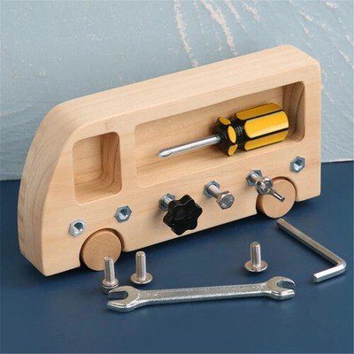 Wooden Screw Driver Board Basic Skills Bead Game Nuts Screw Bolts Set Board Toy
