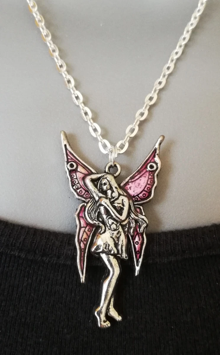 Silver fairy necklace discount