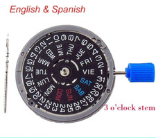 Orologio meccanico doppio inglese spagnolo display giorno con data ore 3 NH36