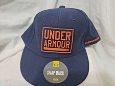Under Armour Youth Hat Cap Embroidered Logo Blue Orange Adjustable