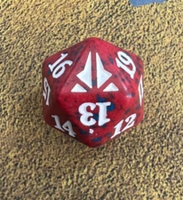MtG Oath of the Gatewatch D20 Spindown Life Counter Die - Red/White