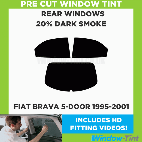 For Fiat Brava 5-door Hatchback 1995-01 Pre Cut Window Tint Kit 20% Dark Rear - Picture 2 of 10