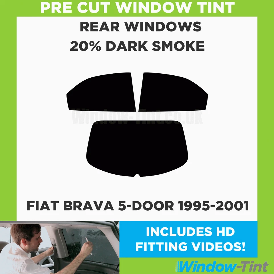 Kit tinte ventana precortada 20% trasero oscuro para Fiat Brava 5 puertas hatchback 1995-01 Foto 2 de 4