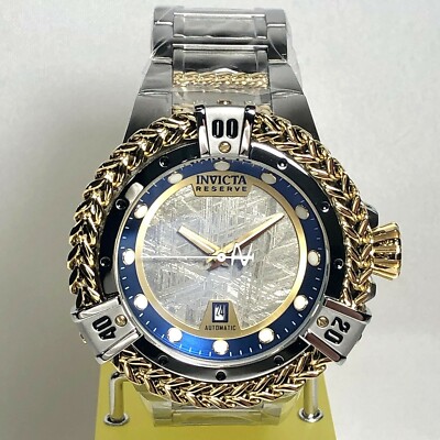 INVICTA 34321 Bolt Herc Men's Silver/Blue 56mm Auto METEORITE Dial Brclt. Watch