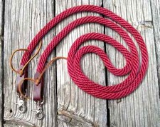 6' - 9' Reins Loop Rope Roping Rein Barrel Race Pony Single Trail burgundy