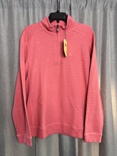 NWT 118 Tommy Bahama Tobago Bay 1/4 Zip Pullover Sweatshirt Pink Sz M