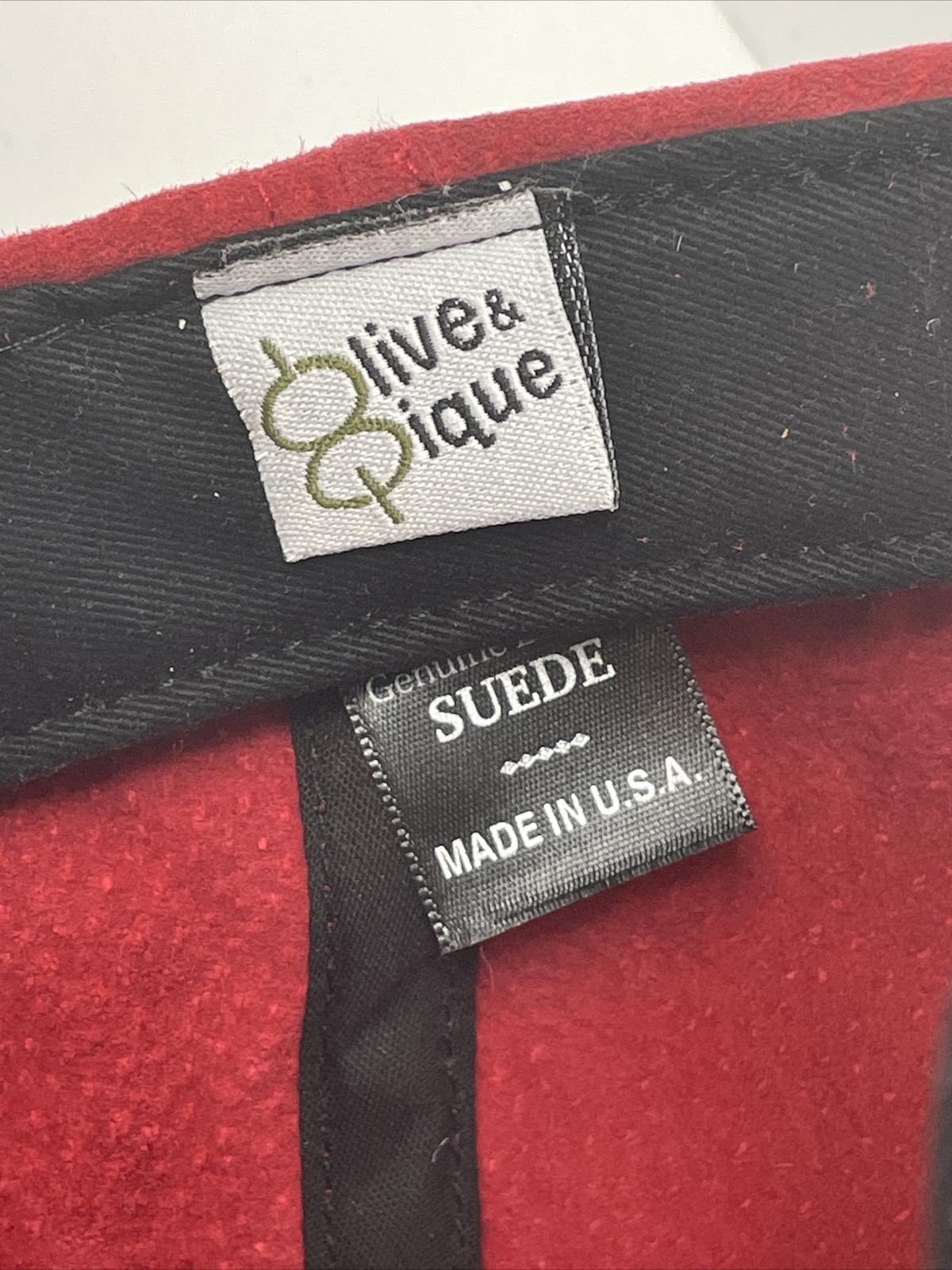 Solid Red Suede Hat Plain Adjustable Strap OSFA B… - image 9