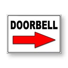 Doorbell Arrow Right Sign / Decal   /  MS046 / Magnetic Sign