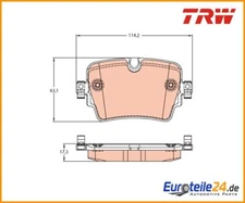 Brake pad set, disc brake TRW GDB2095 for Jaguar