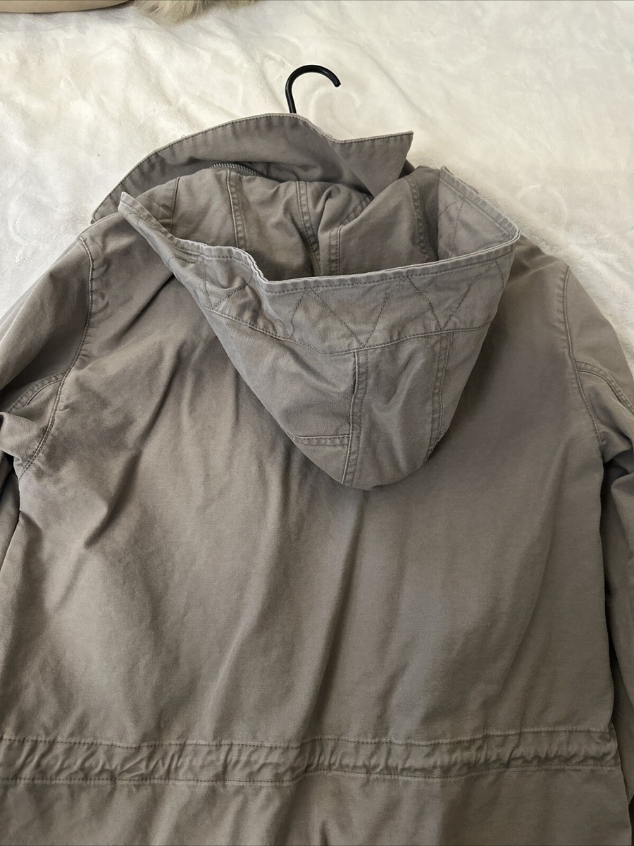 ALLSAINTS Skyler Parka Women's Hooded Utility Jacket Soft Khaki