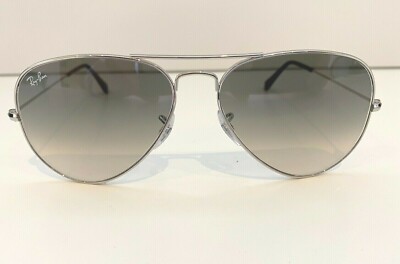 Ray Ban Aviator Sunglasses Rb3025 003 32 Silver Gradient Grey 58mm 14mm Ebay