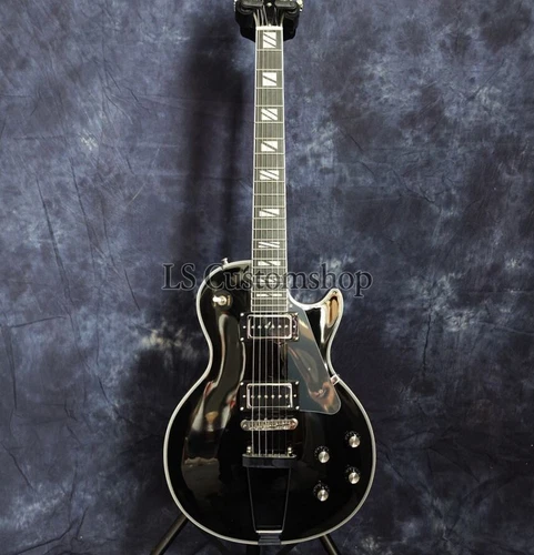 Custom Shop Lp Electric Guitar Super 400 Solid Body P90 Pickup 6 String Ebony