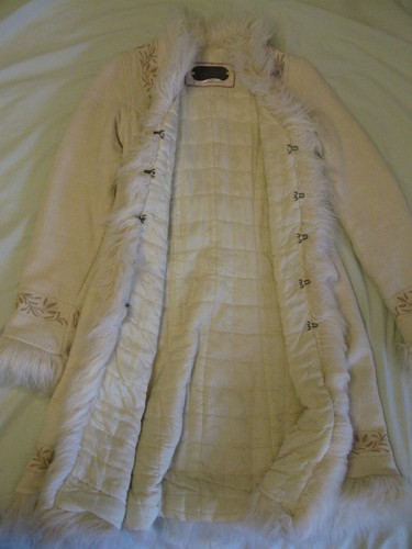 Cappotto Free People colore panna nordico ricamato misto lana taglia 6 raro vintage - Foto 10 di 11