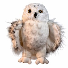 Douglas Cuddle Toy Snowy Owl Plush Stuffed Animal 10" White Black Accents