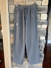 Adidas Essentials Fleece Sweatpants Open Hem Straight Leg Charcoal Gray, Men Med