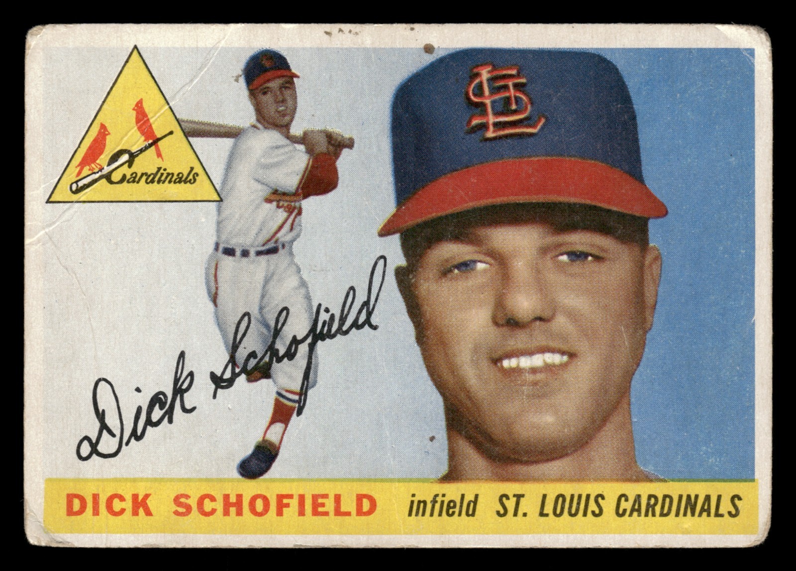 1955 Topps Baseball Card #143 Dick Schofield
