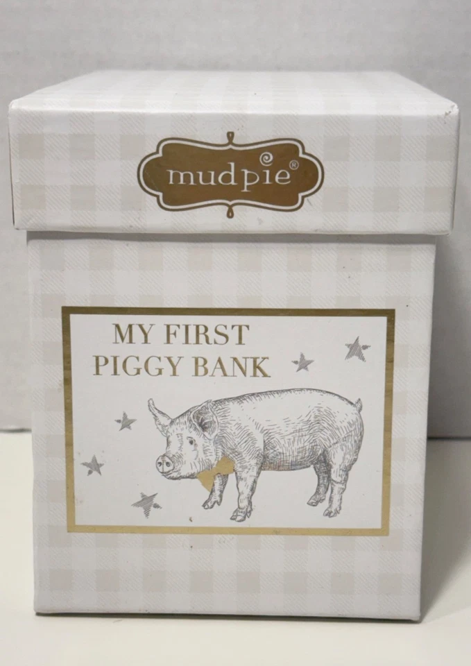 Mud Pie Mi Primera Hucha Plata Recuerdo Regalo NUEVO Navidad Bautizo Cumpleaños Foto 3 de 4