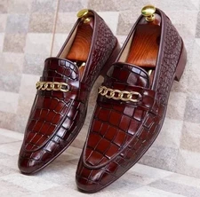 Tailor Hand Made Premium Crocodile Leather Loafers – Luxury  Dress Shoes