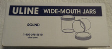 ULINE S-9934..Open CASE 33 Wide Mouth Plastic Clear 4oz Jars w/White Lid NEW