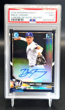 2018 Bowman Chrome Draft Brice Turang Black Auto /75 1st RC Rookie SP SSP PSA 9