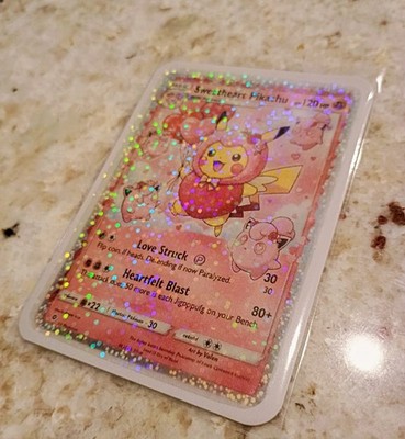 Pikachu Holo Fan Art Sweetheart Valentines Card Custom USA