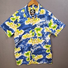 Corona Beer Shirt Mens XL Hawaiian Tropical Resort Casual Button Up Luau Party
